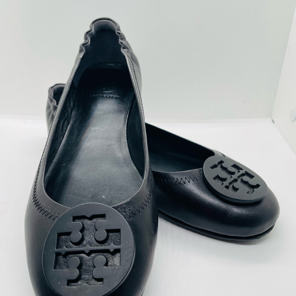 Tory Burch Black Logo Flats